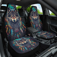 Native American Wolves Car Seat Cover with Dream Catchers Feathers