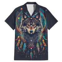Native American Wolves Family Matching Mermaid Dress and Hawaiian Shirt with Dream Catchers Feathers