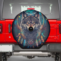 Native American Wolves Spare Tire Cover with Dream Catchers Feathers