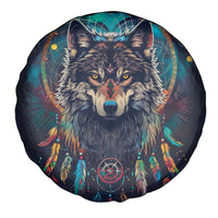 Native American Wolves Spare Tire Cover with Dream Catchers Feathers