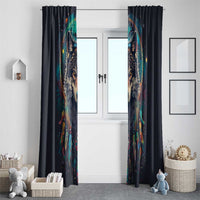 Native American Wolves Window Curtain with Dream Catchers Feathers