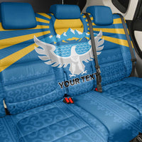 Kyrgyzstan Falcon Personalized Back Car Seat Cover Tian Shan Mountains Rising Sun