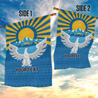 Kyrgyzstan Falcon Personalized Garden Flag Tian Shan Mountains Rising Sun
