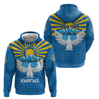 Kyrgyzstan Falcon Personalized Hoodie Tian Shan Mountains Rising Sun
