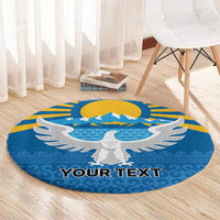 Kyrgyzstan Falcon Personalized Round Carpet Tian Shan Mountains Rising Sun