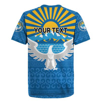 Kyrgyzstan Falcon Personalized Rugby Jersey Tian Shan Mountains Rising Sun