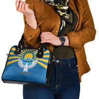 Kyrgyzstan Falcon Personalized Shoulder Handbag Tian Shan Mountains Rising Sun