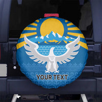 Kyrgyzstan Falcon Personalized Spare Tire Cover Tian Shan Mountains Rising Sun