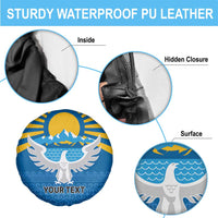 Kyrgyzstan Falcon Personalized Spare Tire Cover Tian Shan Mountains Rising Sun