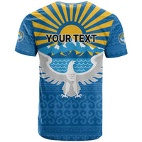 Kyrgyzstan Falcon Personalized T Shirt Tian Shan Mountains Rising Sun
