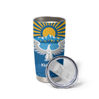 Kyrgyzstan Falcon Personalized Tumbler Cup Tian Shan Mountains Rising Sun
