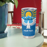 Kyrgyzstan Falcon Personalized Tumbler Cup Tian Shan Mountains Rising Sun