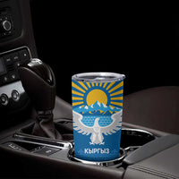 Kyrgyzstan Falcon Personalized Tumbler Cup Tian Shan Mountains Rising Sun