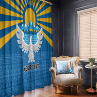 Kyrgyzstan Falcon Personalized Window Curtain Tian Shan Mountains Rising Sun
