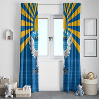 Kyrgyzstan Falcon Personalized Window Curtain Tian Shan Mountains Rising Sun