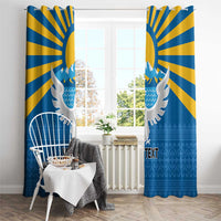 Kyrgyzstan Falcon Personalized Window Curtain Tian Shan Mountains Rising Sun