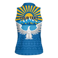 Kyrgyzstan Falcon Personalized Women Sleeveless Polo Shirt Tian Shan Mountains Rising Sun