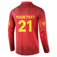 Kyrgyzstan Football Custom Button Sweatshirt Kazakh Pattern
