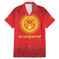 Kyrgyzstan Football Custom Family Matching Mermaid Dress and Hawaiian Shirt Kazakh Pattern