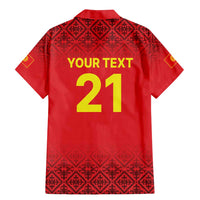 Kyrgyzstan Football Custom Family Matching Mermaid Dress and Hawaiian Shirt Kazakh Pattern