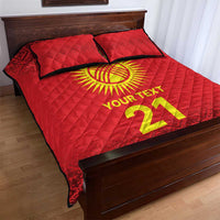 Kyrgyzstan Football Custom Quilt Bed Set Kazakh Pattern