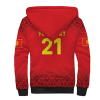 Kyrgyzstan Football Custom Sherpa Hoodie Kazakh Pattern