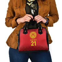 Kyrgyzstan Football Custom Shoulder Handbag Kazakh Pattern