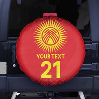 Kyrgyzstan Football Custom Spare Tire Cover Kazakh Pattern