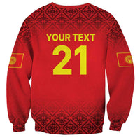 Kyrgyzstan Football Custom Sweatshirt Kazakh Pattern