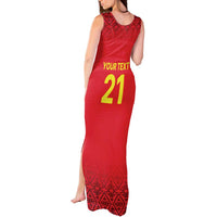 Kyrgyzstan Football Custom Tank Maxi Dress Kazakh Pattern