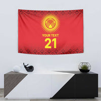 Kyrgyzstan Football Custom Tapestry Kazakh Pattern