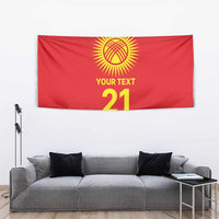 Kyrgyzstan Football Custom Tapestry Kazakh Pattern