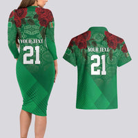 Turkmenistan 993 Custom Couples Matching Long Sleeve Bodycon Dress and Hawaiian Shirt Turkmenistan Bitaraplygyn watanydyr