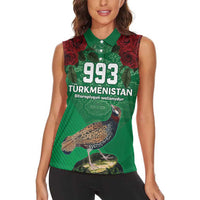 Turkmenistan 993 Custom Women Sleeveless Polo Shirt Turkmenistan Bitaraplygyn watanydyr