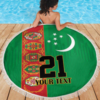 Turkmenistan Black Francolin Custom Beach Blanket Turkmenistan Turkmenistanyn Baydagy