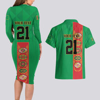 Turkmenistan Black Francolin Custom Couples Matching Long Sleeve Bodycon Dress and Hawaiian Shirt Turkmenistan Turkmenistanyn Baydagy