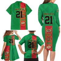 Turkmenistan Black Francolin Custom Family Matching Long Sleeve Bodycon Dress and Hawaiian Shirt Turkmenistan Turkmenistanyn Baydagy