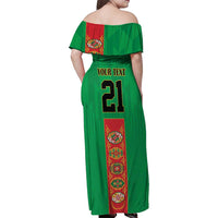 Turkmenistan Black Francolin Custom Family Matching Off Shoulder Maxi Dress and Hawaiian Shirt Turkmenistan Turkmenistanyn Baydagy