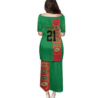 Turkmenistan Black Francolin Custom Family Matching Puletasi and Hawaiian Shirt Turkmenistan Turkmenistanyn Baydagy