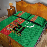 Turkmenistan Black Francolin Custom Quilt Bed Set Turkmenistan Turkmenistanyn Baydagy