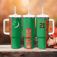 Turkmenistan Black Francolin Custom Tumbler With Handle Turkmenistan Turkmenistanyn Baydagy