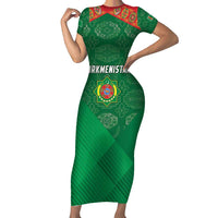 Turkmenistan Football Custom Family Matching Short Sleeve Bodycon Dress and Hawaiian Shirt We Are The Champions