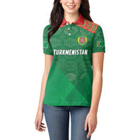 Turkmenistan Football Custom Women Polo Shirt We Are The Champions