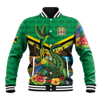 Jamica Hummingbird and Crocodiles Personalized Baseball Jacket