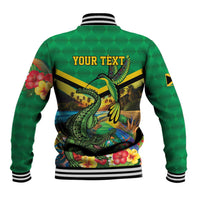 Jamica Hummingbird and Crocodiles Personalized Baseball Jacket