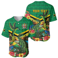 Jamica Hummingbird and Crocodiles Personalized Baseball Jersey
