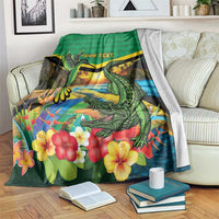 Jamica Hummingbird and Crocodiles Personalized Blanket