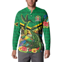 Jamica Hummingbird and Crocodiles Personalized Button Sweatshirt