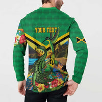 Jamica Hummingbird and Crocodiles Personalized Button Sweatshirt