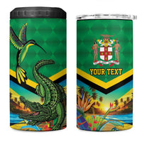Jamica Hummingbird and Crocodiles Personalized 4 in 1 Can Cooler Tumbler